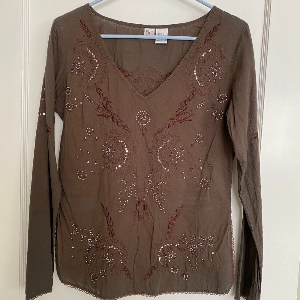 Beaded cotton top